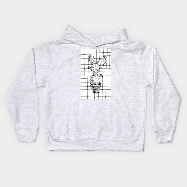 Cacto on grid Kids Hoodie by Nathalodi